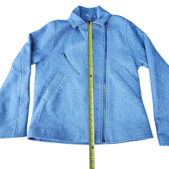 NEW Asos Grey Warm Felt Moto Biker Assymetrical Zip Jacket Ladies US Sz 4 NWT - Picture 4 of 11